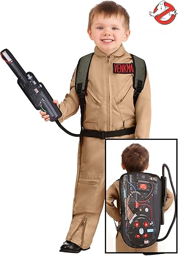 Miniatura 4 de Disfraz de Cazafantasmas con accesorio de paquete de protones para niños pequeños, overol de cazafantasmas, cazador de fantasmas para Halloween