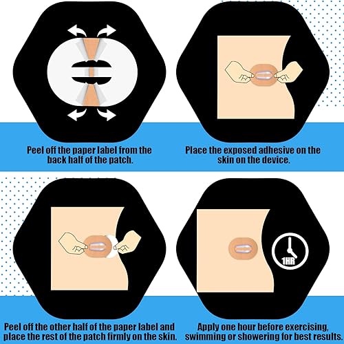 Vista 5 de Nuanchu 36 parches adhesivos compatibles con Dexcom G6, parche impermeable para ducha, parches adhesivos precortados con correa, cinta precortada a