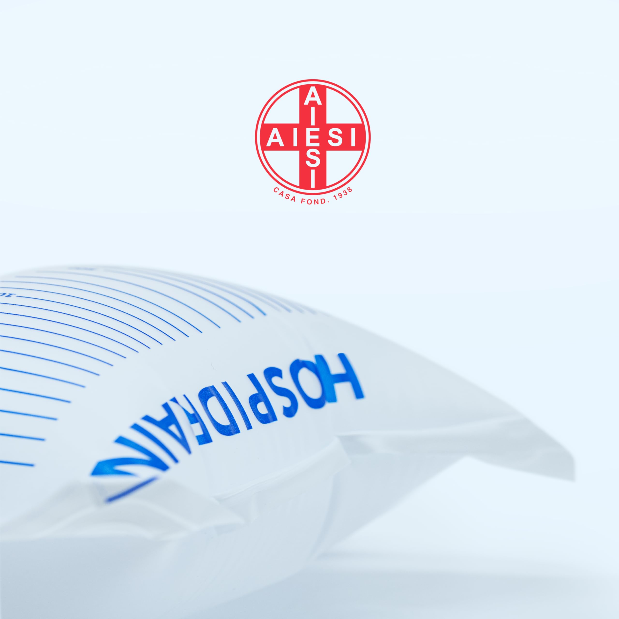 AIESI® Bolsas de orina de 2 litros tubo 90 cm sin grifo de descarga HOSPIDRAIN (Paquete de 25 piezas)