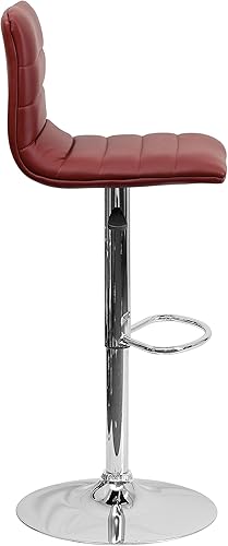 Miniatura 15 de Flash Funiture silla de bar ajustable con base cromada, Vinilo, Negro Negro -,Blanco,Marrón,Borgoña,Verde,Gris,Naranja,Púrpura,Rojo