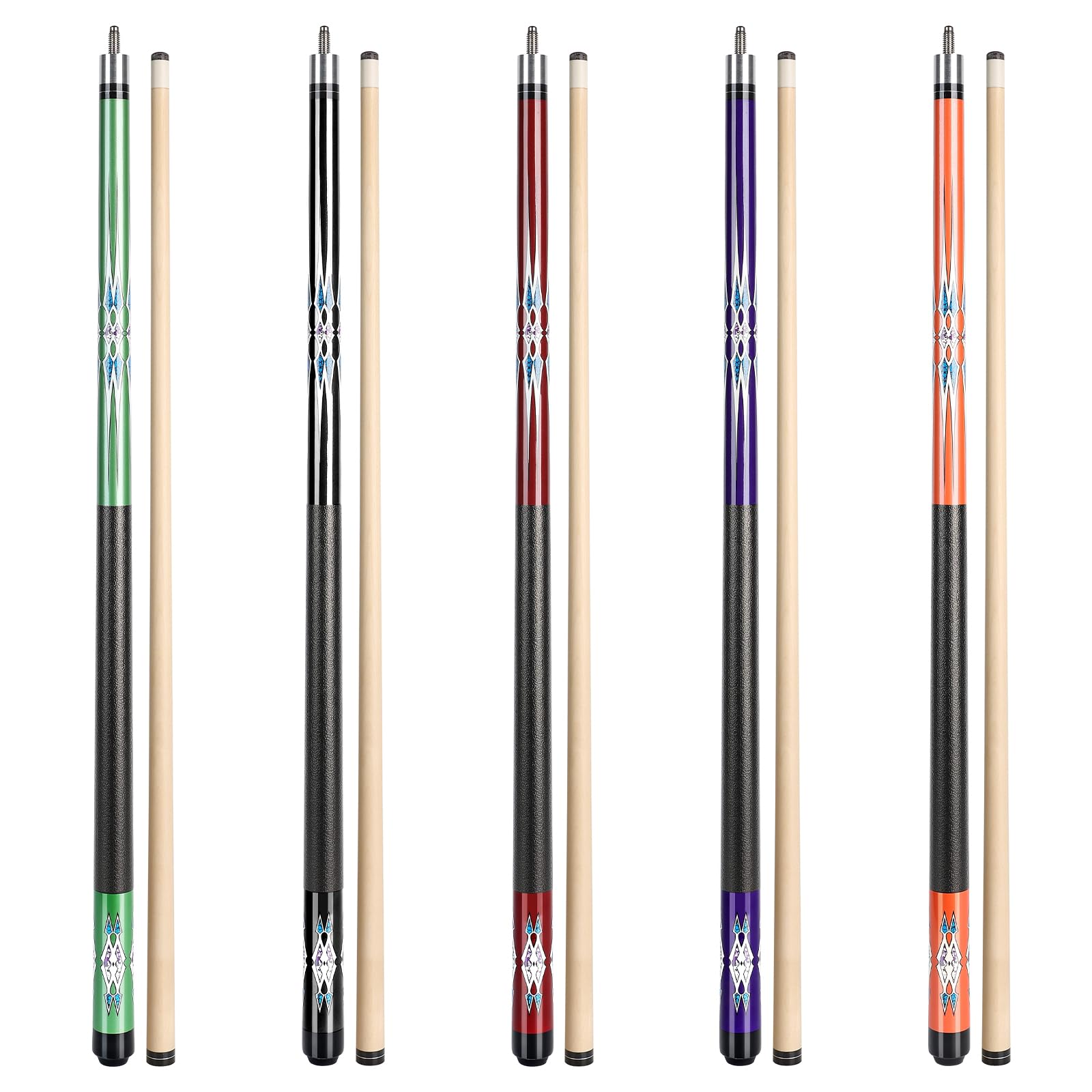 LOTKEY Pool Cue Sticks for Adults,Super Straightened Up 58'' 18 19 20 21oz Billiard Cues Canadian Maple Tacos De Billar Profesional Set of 4/3/2/1 House Bar Pool Que Table Beginner Pool Queue