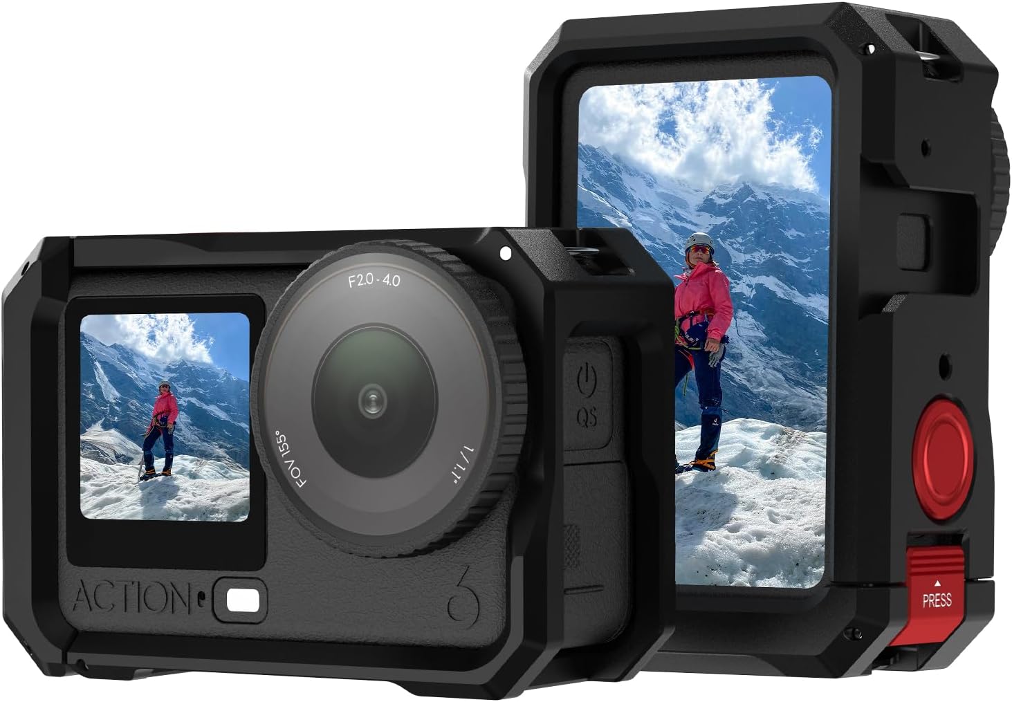 BRDRC Metal Cage for DJI Osmo Action 6, Protective Case Premium Frame Cover Protector Aluminum Housing for DJI Osmo Action 6 Accessories