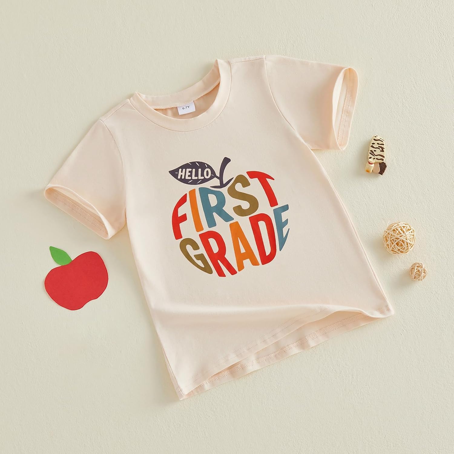 Toddler Boy Girl First Day of School Outfit Hello Preschool Kindergarten First Grade T-Shirt Back to School Clothes
