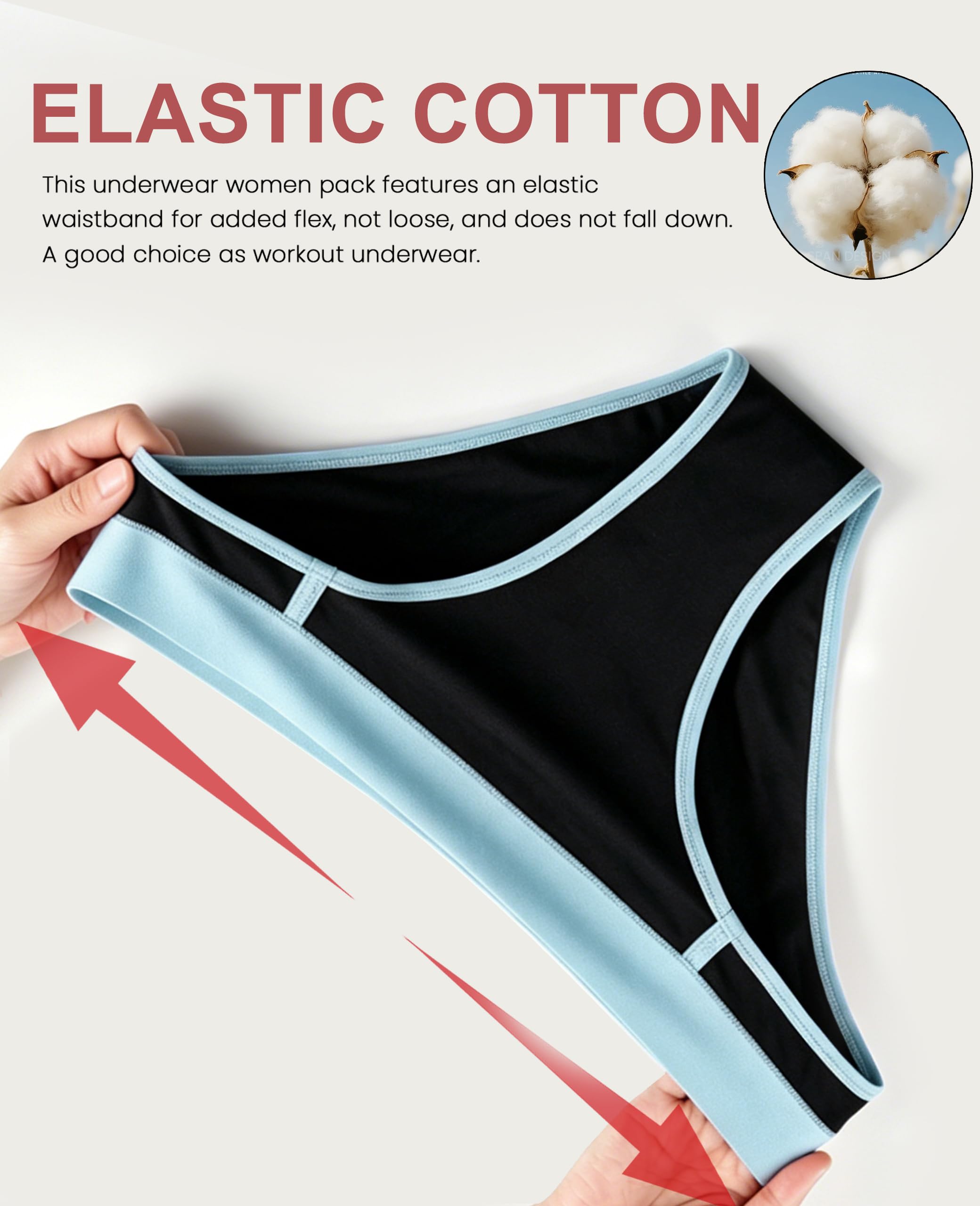 Damenunterwäsche aus Baumwolle, freche Höschen, weich und atmungsaktiv, Bikinis für Damen, Packung für junge Damen, 5 Stück