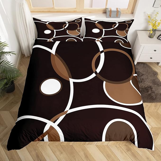 Black and White Modern Comforter Cover Abstract Art Bed Set, Stripe