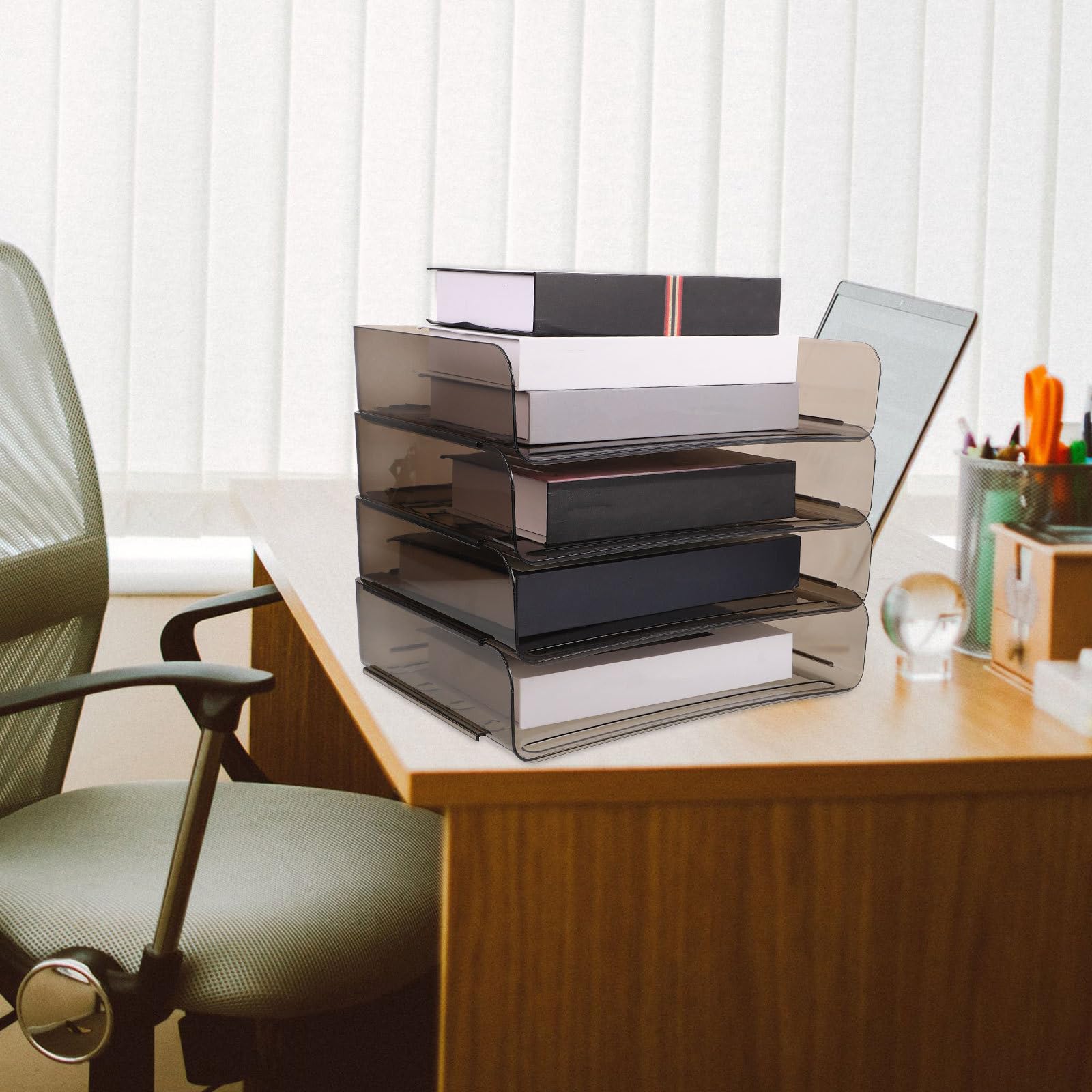 STOBAZA Organizador de Archivos con Diseño Apilable de Escritorio Acrílico y Múltiples Capas para Adecuado para Organizar Documentos y Facturas Fácilmente Organizar Documentos y Facturas