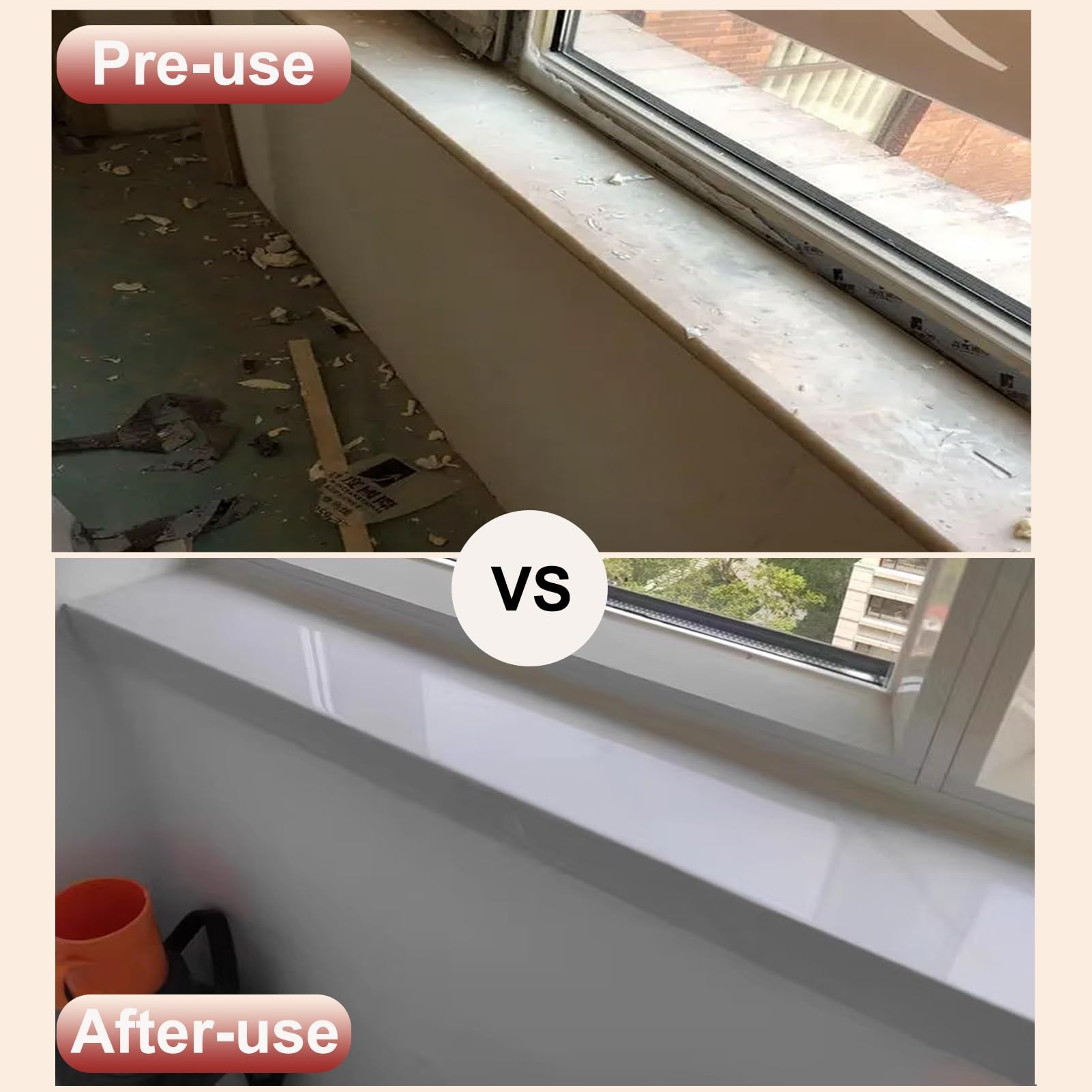 Davanzale Interno Finestra Davanzali con Finitura in Marmo, Piastra per Finestre Bianche Pure per Arredamento Camera da Letto, Piastra Di Copertura per Finestre Personalizzabile per Ristrutturare Vecc