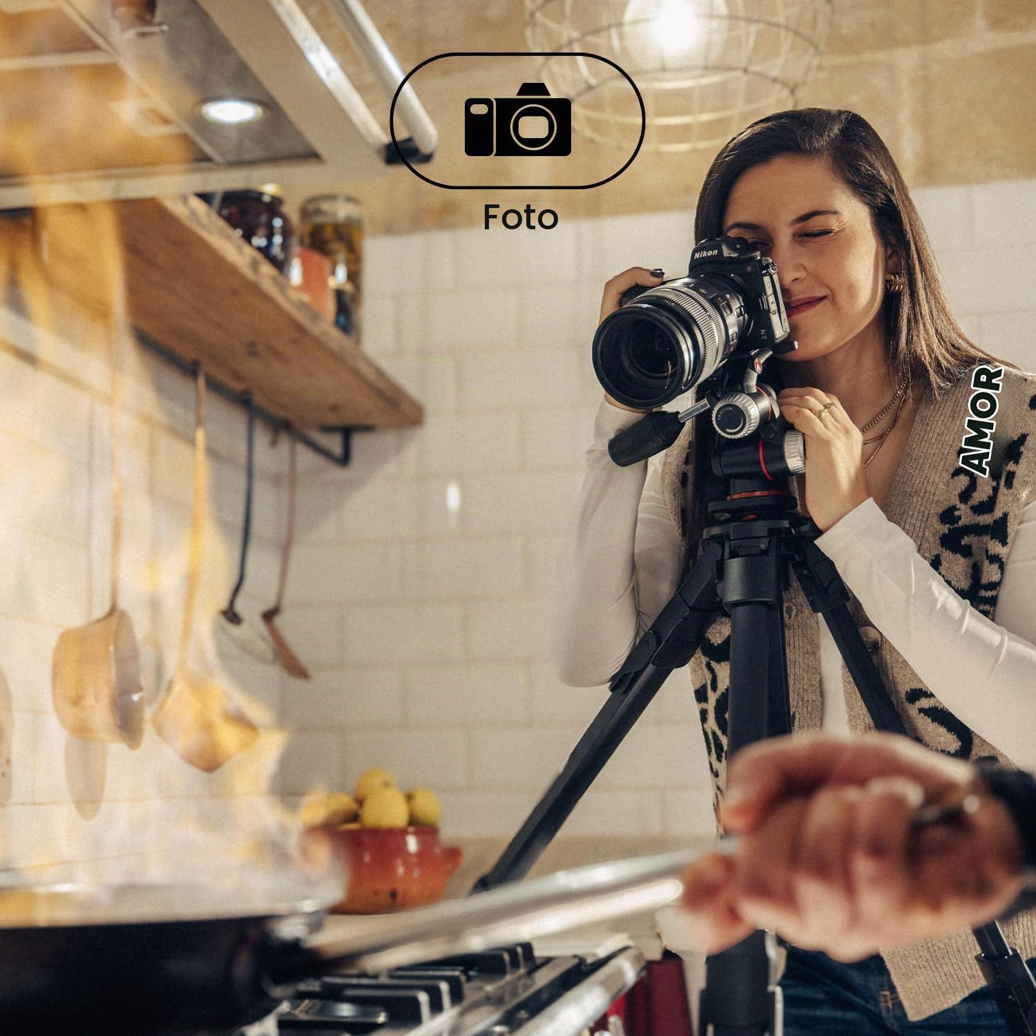 Manfrotto One Photo, Kit Trípode de Aluminio + Rótula XPRO 3‑Way, 12 kg de Carga, Columna 90°, Patas XTEND, Columna Deslizante, Pies Modulares, para Cámaras DSLR y Mirrorless
