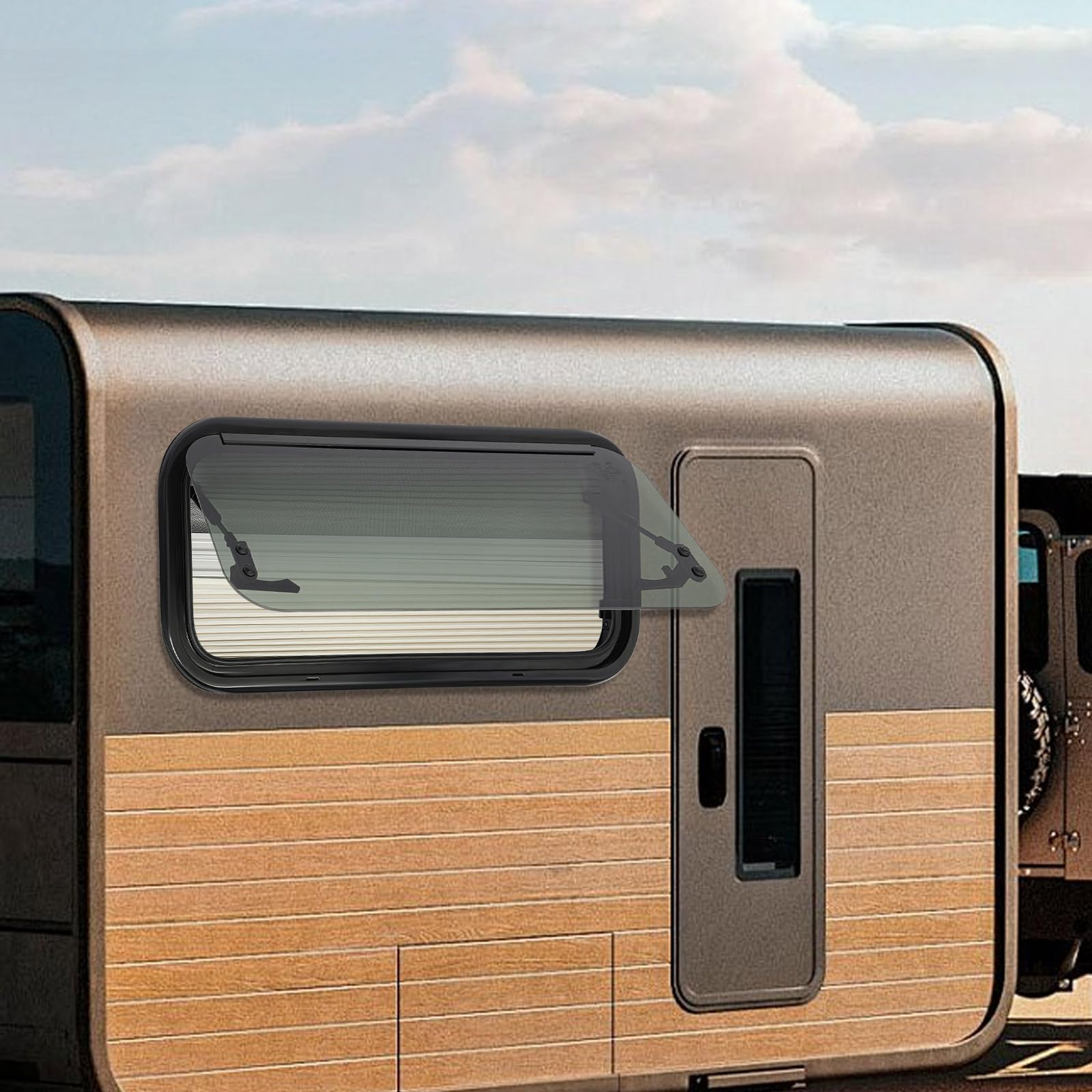 Ventana expositora con cremallera 700 x 300 mm, ventana lateral para autocaravana, caravana y remolque de viaje
