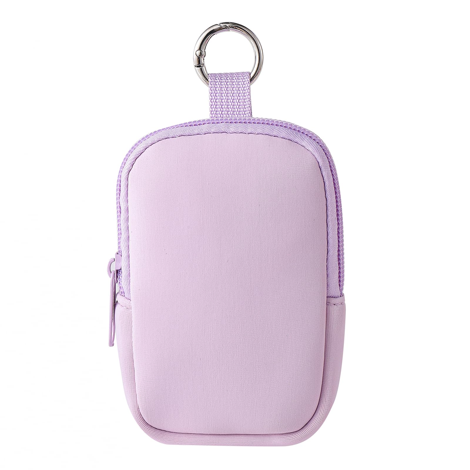 RSRSLEII Kleine Make-up-Tasche, Mini-Reise-Kosmetiktasche, weiches Neopren, Make-up-Tasche mit Reißverschluss, modisches Accessoire mit Karabinerhaken, niedliche Münztasche, Lippenstift, Kosmetik