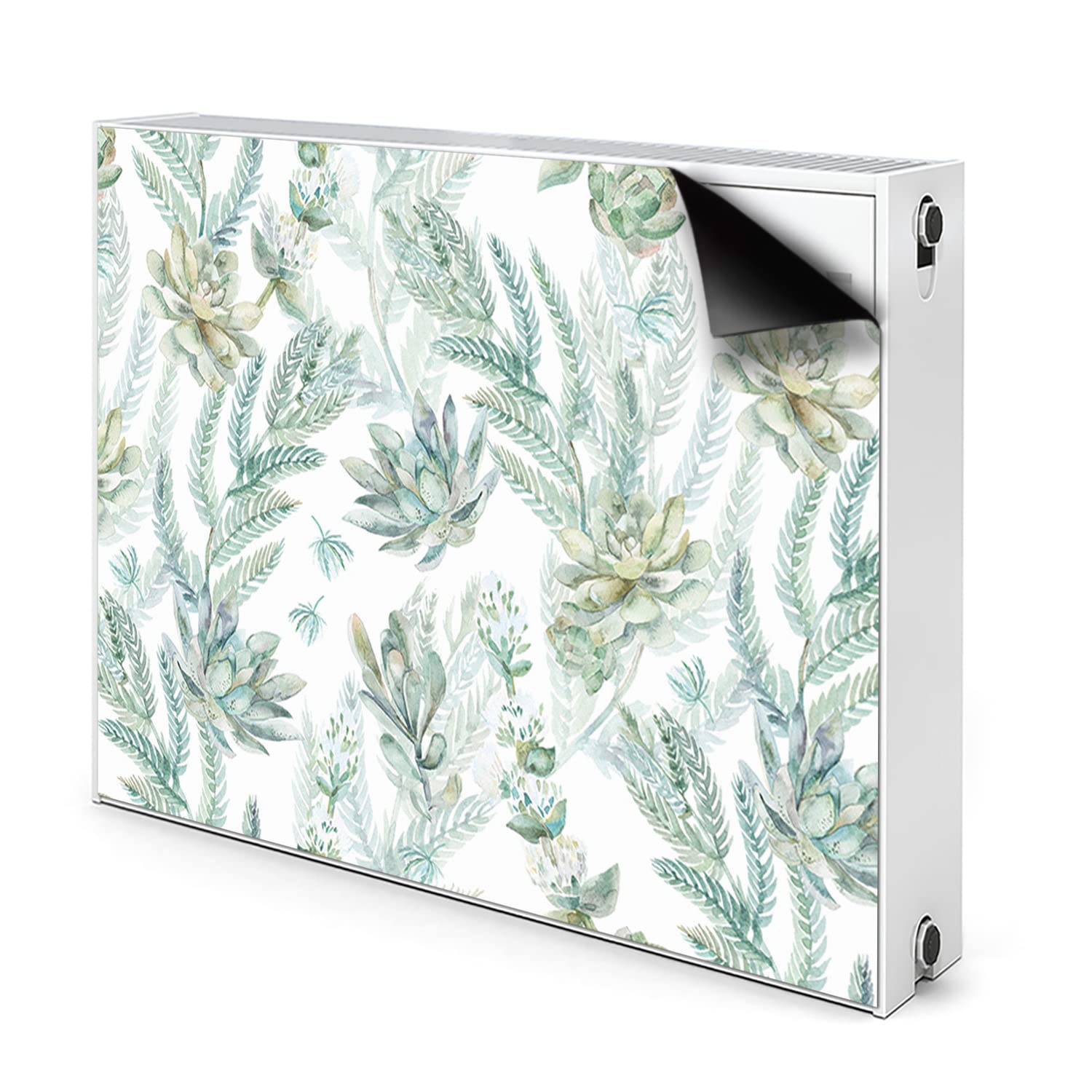 Cache radiateur vert rocaille peinte 100x60cm tapis magnétique de décoration
