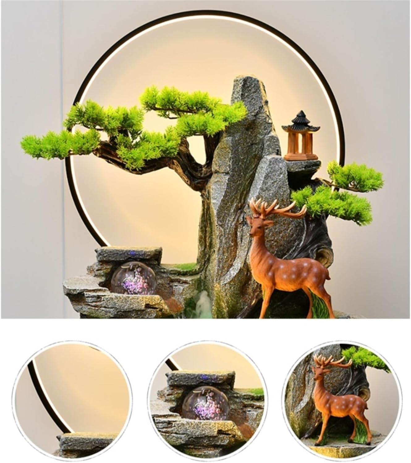 Modern Chinese Water Fountain, Living Room Courtyard Floor Decoration, Garden Office Decoration Floor-Standing Fountains