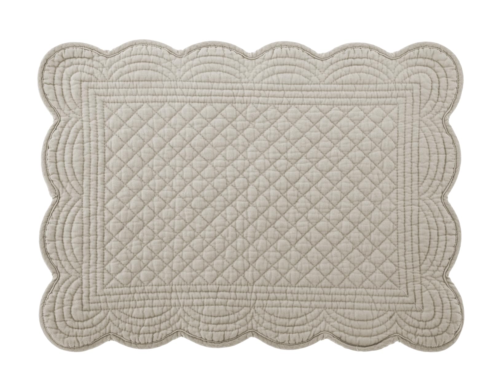 H&H Set 4 Tovagliette Trapuntate In Cotone Tortora Cm 45X33