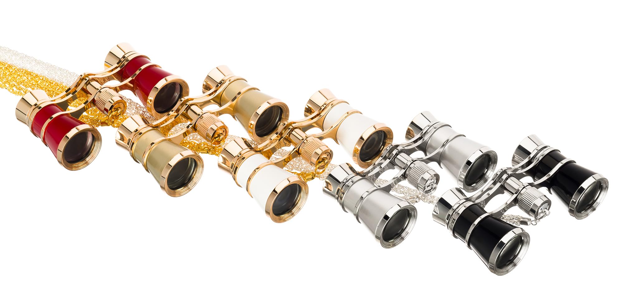 Levenhuk Broadway 325B 3x25 Gafas de Ópera – Prismáticos de Teatro y Conciertos, Clásicos, Compactos y Ligeras para Mujer, con Elegante Cadena de Metal, Color Oro