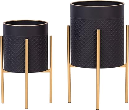 Decorative Flower Pots with Metal Stand - Thumbnail 2