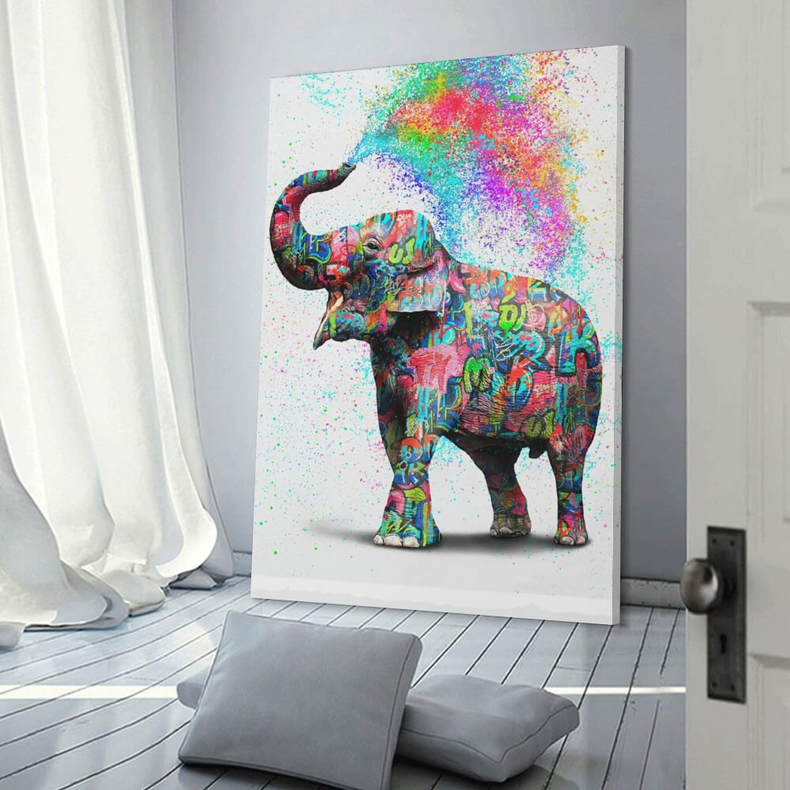 新品 キャンバス画 バンクシー 壁掛け キャンバス 絵画 アート 絵 象