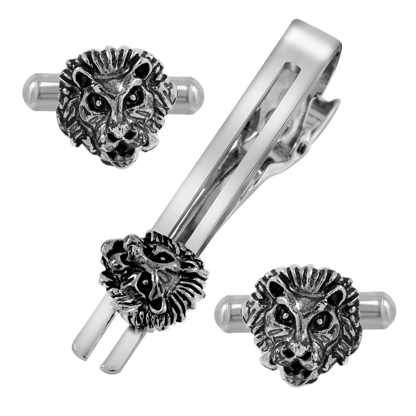 Zivom® Lion Head Silver 18K Gold Brass Office Formal Shirt Blazer Cufflink Pair Tie Pin Combo Men Gift Box (B08183B59Y) Amazon Price History, Amazon Price Tracker