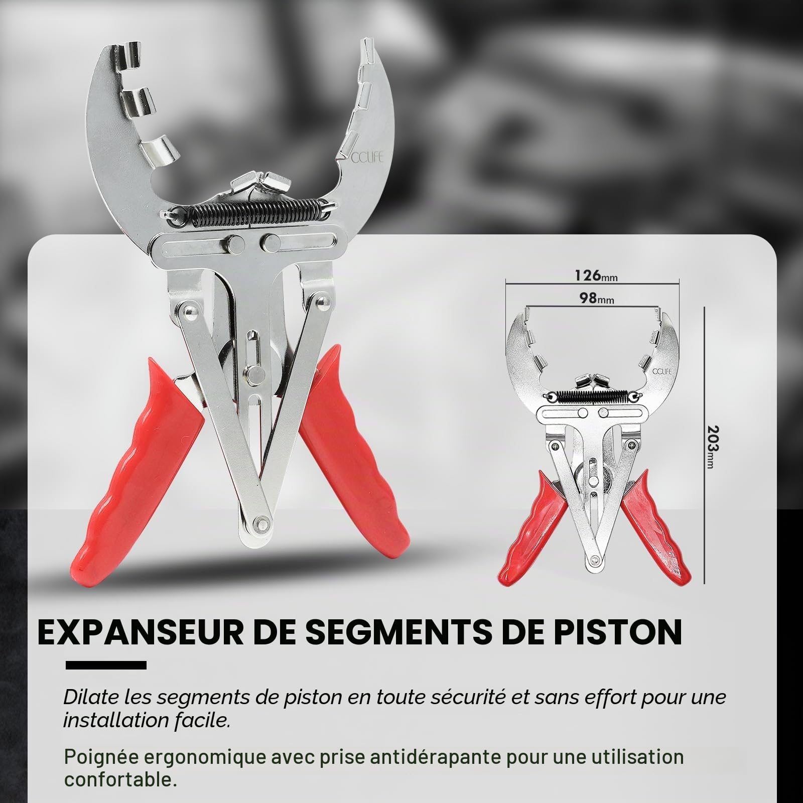 CCLIFE Bande de serrage pour segment de piston de bande de serrage pour segment de piston Pince à segments Jeu d'outils