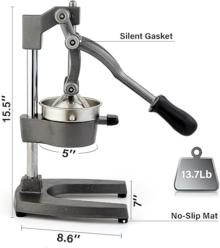 Miniatura 3 de Exprimidor manual de hierro fundido, exprimidor comercial de limón, exprimidor profesional de cítricos, ideal para extraer jugo de limones, naranjas