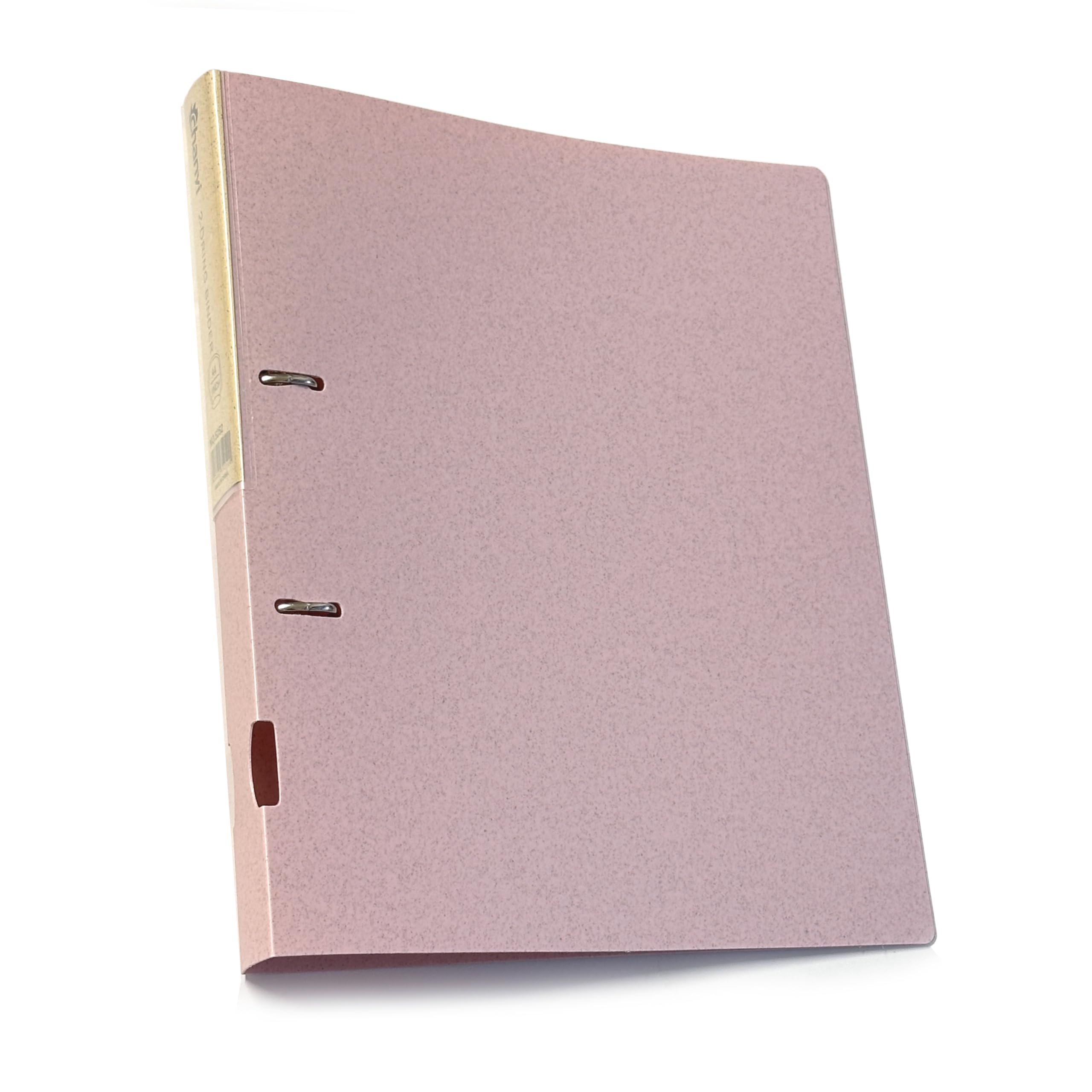 A4 Binder 2-D Ring Plastic File Folder for Home Office School Document Organiser Ice Cream Colour Cover - Pink Strawberry