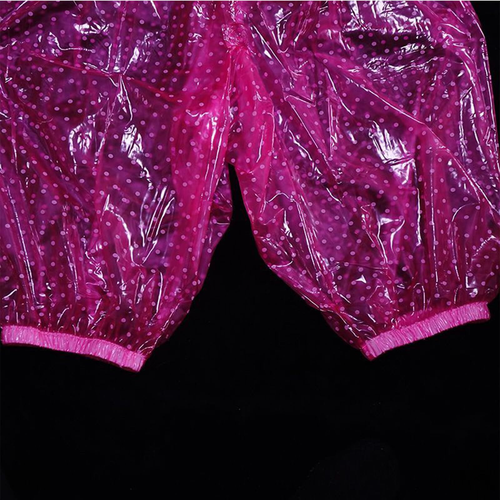 TAPIVA Adult Incontinence Pull-On Plastic Bloomers, Waterproof PVC Diaper Cover/Waterproof Reusable Anti-Side Leakage Menstrual Pants Dot PVC Plastic Super Soft Transparent Sports Rainproof, Pink