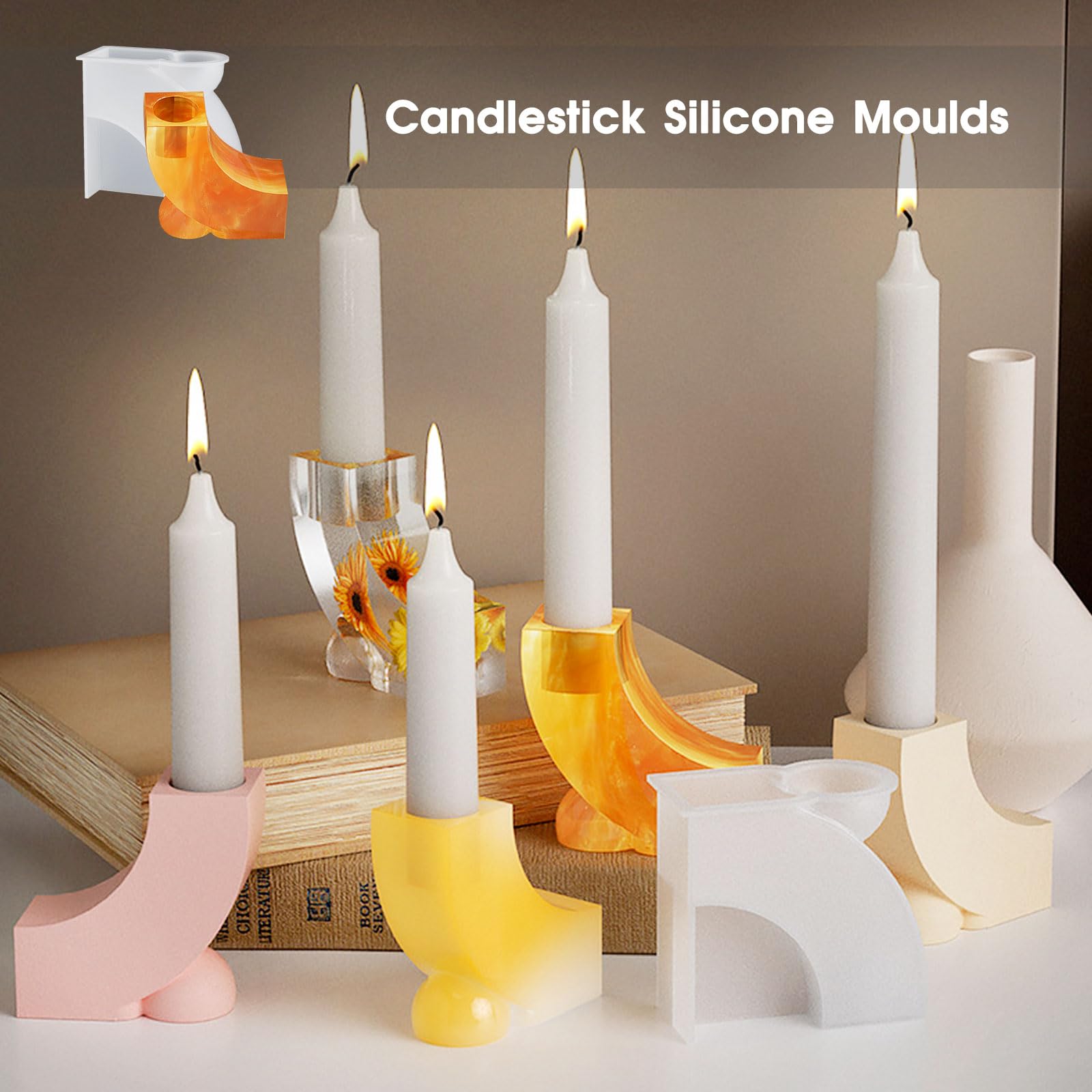 Lot De 3 Bougeoirs En Silicone Pour Béton, Moule En Silicone