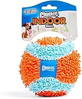 Chuckit! Indoor Fetch Ball Dog Toy - Safe 4.75 Inch Interactive Ball for Indoor Fetch, Orange & Blue
