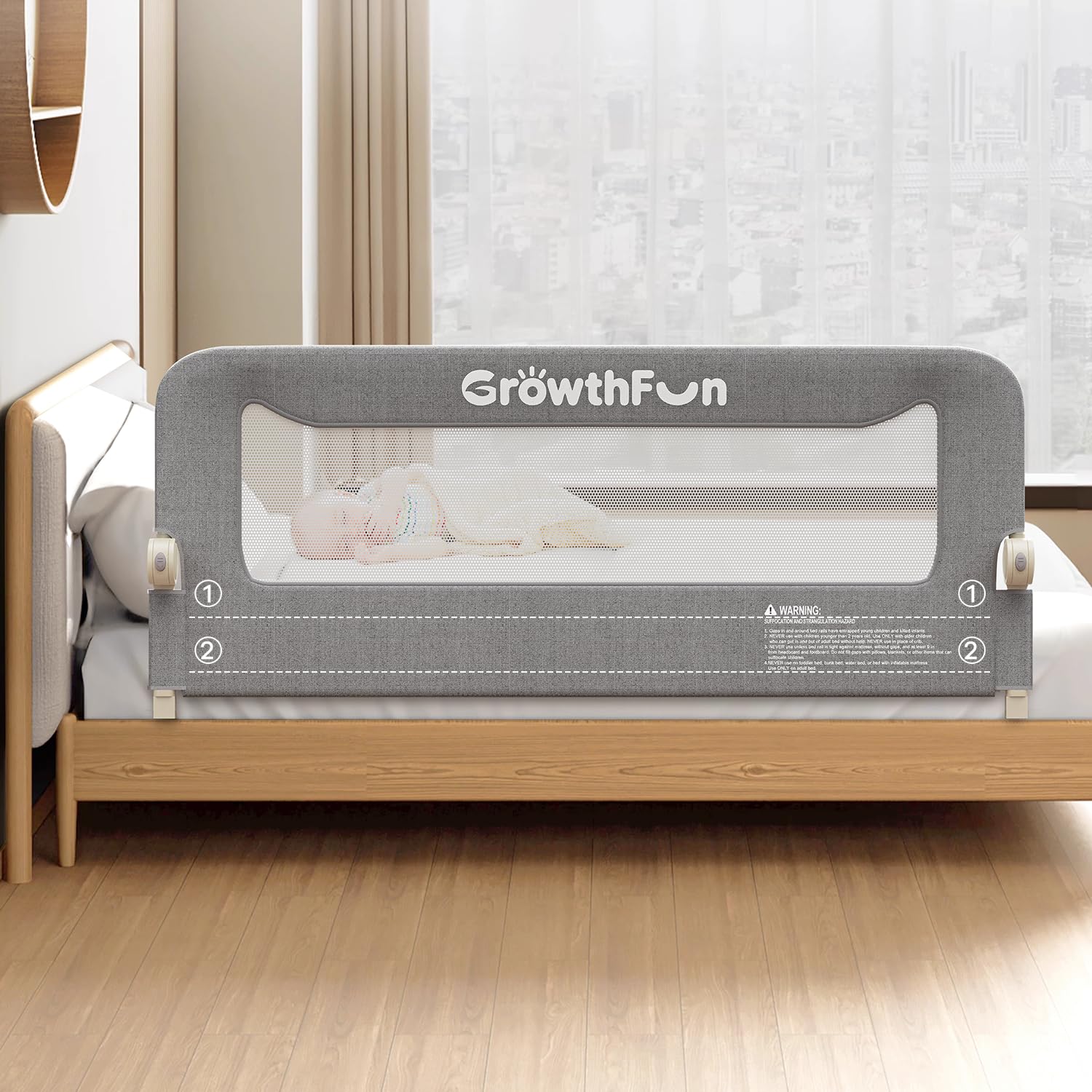 GrowthFun 59-Inch Foldable Bed Rail