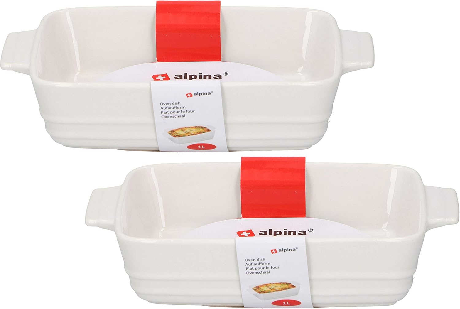 Alpina Ceramic 1Lt Rectangular Oven to Table Baking Tapas Serving Dish
