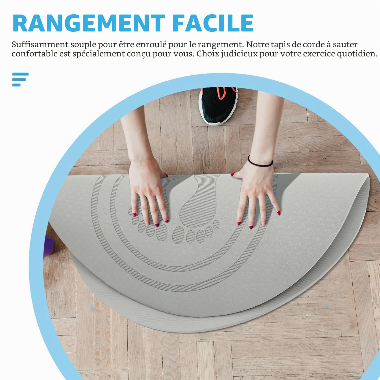 Kisangel Tapis de saut oscillant en mousse - Tapis de sol de garage ABS intérieur confortable - Corde d'exercice pour l'entraînement à la maison - Tapis rembourré - Pour femme - Vert