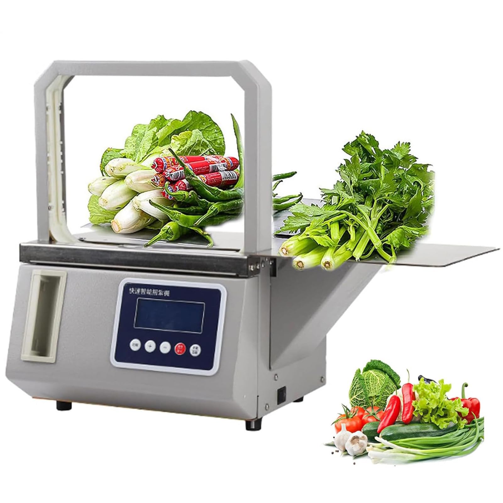 BOOZXCV Automatic Vegetable Strapping Machine, Electric Tape Tying Device with Induction Function, Rapid 1.5 Seconds Banding for Supermarket Gantry (220 * 220mm)