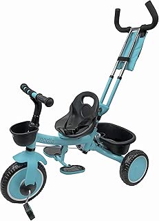 Nadle Blue Steer and Stroll Kids Trike for 2 Years Old 3 in 1 Up to 55Lb, 10-inch Wheels - coolthings.us