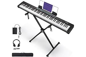 Moukey 88 Key Digital Piano for Beginners, Compact Electric MIDI Keyboard with...
