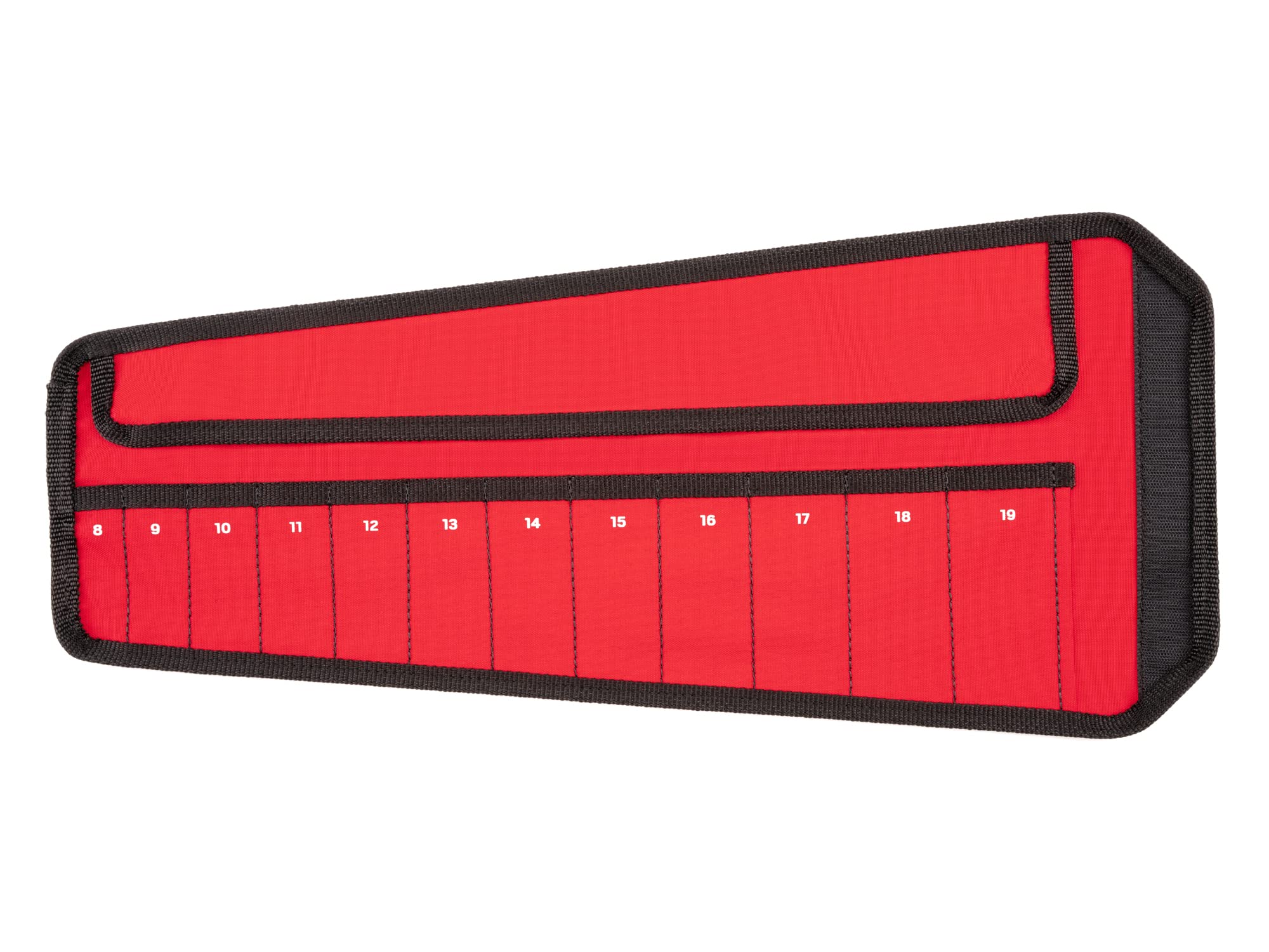 TEKTON 12-Tool Angle Head Wrench Pouch (Red, 8-19 mm) | OTP21201 | Made in USA