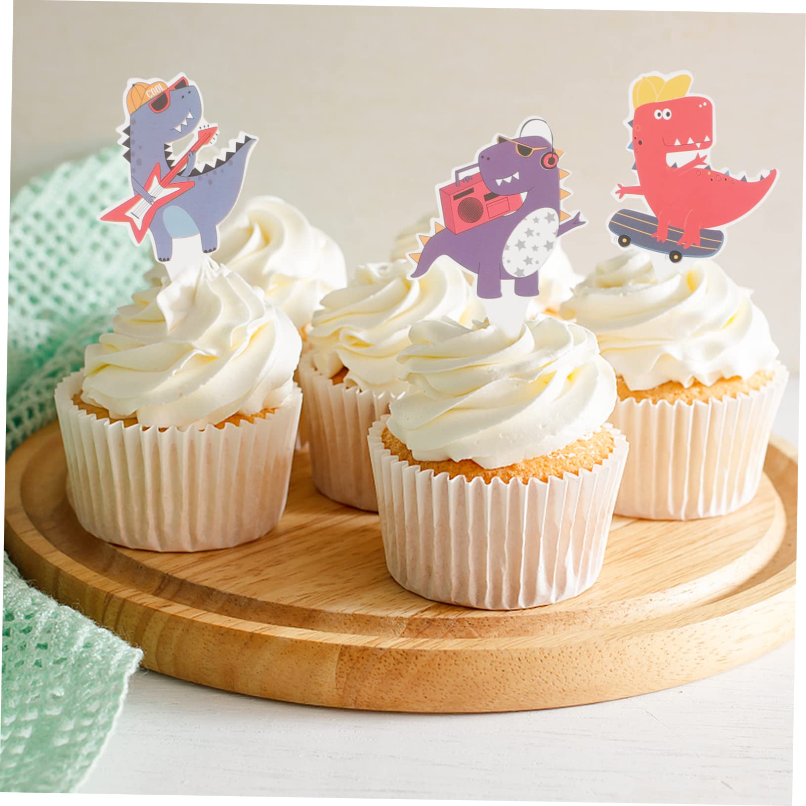 Amazon.co.jp: KITANDOVE 恐竜ケーキピック 72個 紙カップケーキ