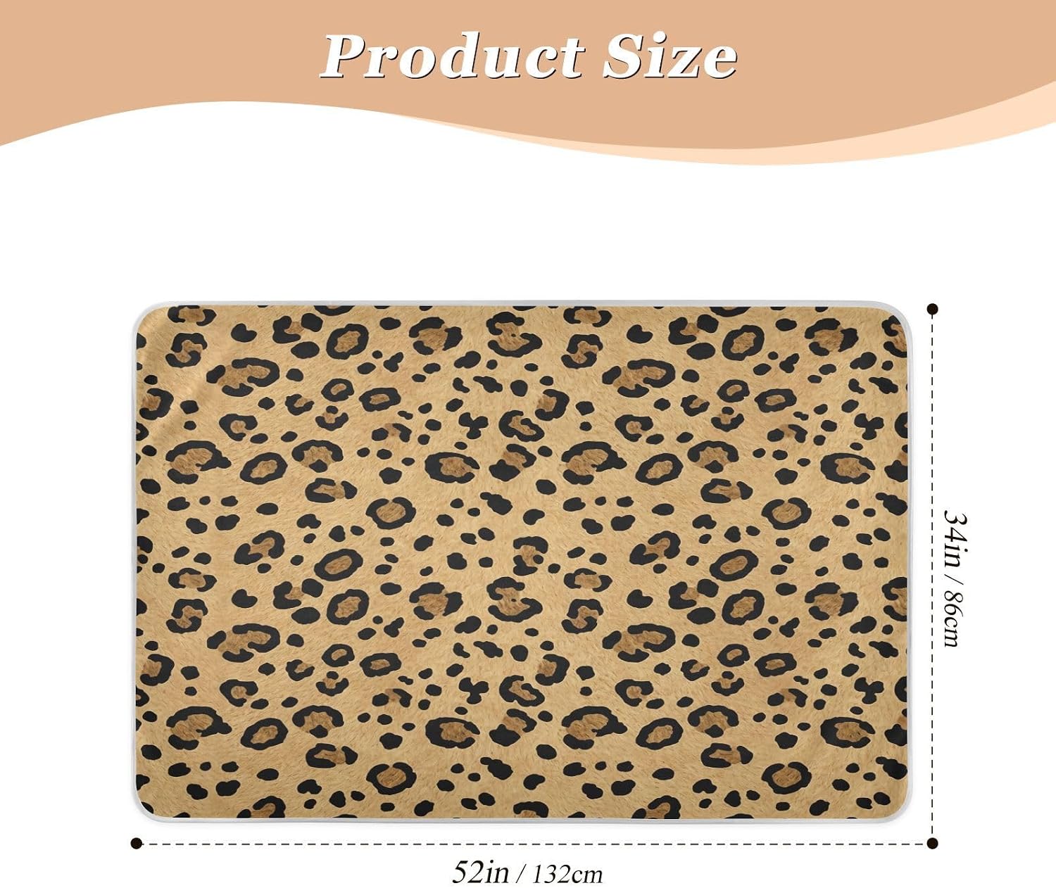 CEBUGI 34” x 52”Washable Underpads Heavy Absorbency Waterproof Incontinence Bed Pads Leopard Print Pee Pads for Adults Kids and Baby