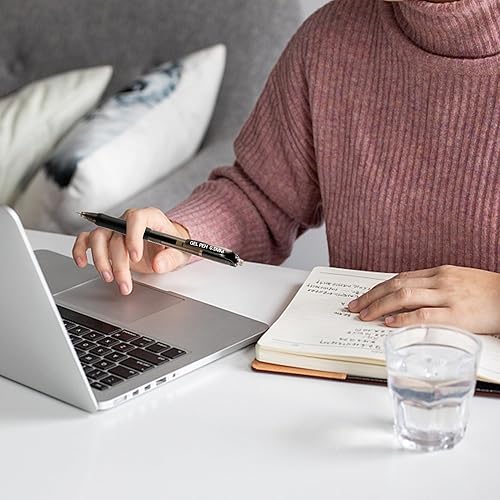 Miniatura 6 de USUAL Paquete de 12 bolígrafos de gel retráctiles de 0.020 in, bolígrafo de tinta negra, punta fina, de secado rápido, de escritura suave,