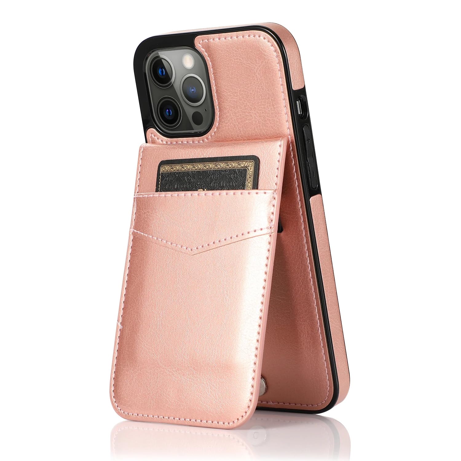 Étui Portefeuille de Luxe en Cuir avec Porte-Cartes pour iPhone 8 (pour iPhone 8/Rose)