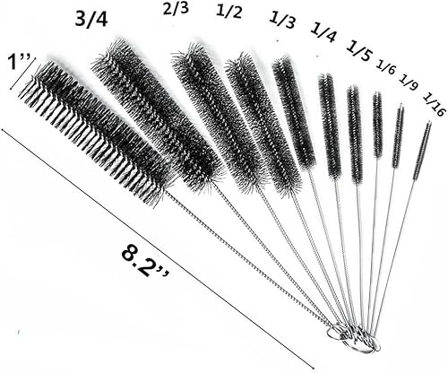 Miniatura 2 de Eboot 10 cepillos de limpieza de paja de 8.2 pulgadas, cepillo de nailon, cepillo largo de drenaje de fregadero, cepillos de limpieza de 10