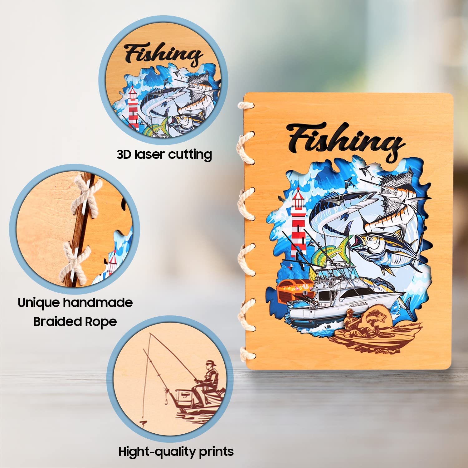 DEPLEE Camping Wooden Cards With Unique Design For Father's Day