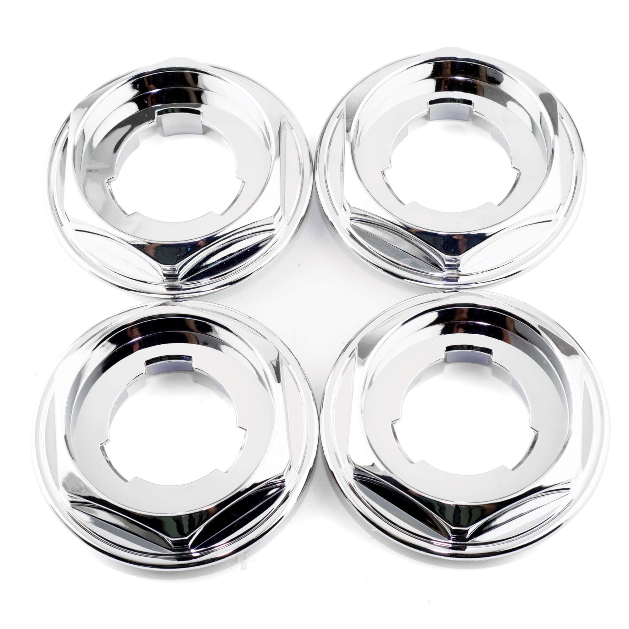 Rhinotuning Lot de 4 Cache-moyeux : Front 101mm (4)/ Back 88.4mm (3.5) Chrom