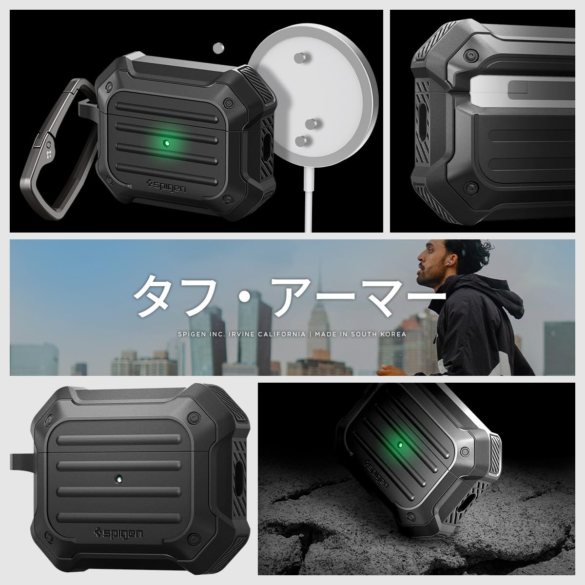 Amazon.co.jp: Spigen Airpods Pro2 ケース MIL規格 カバー 三重
