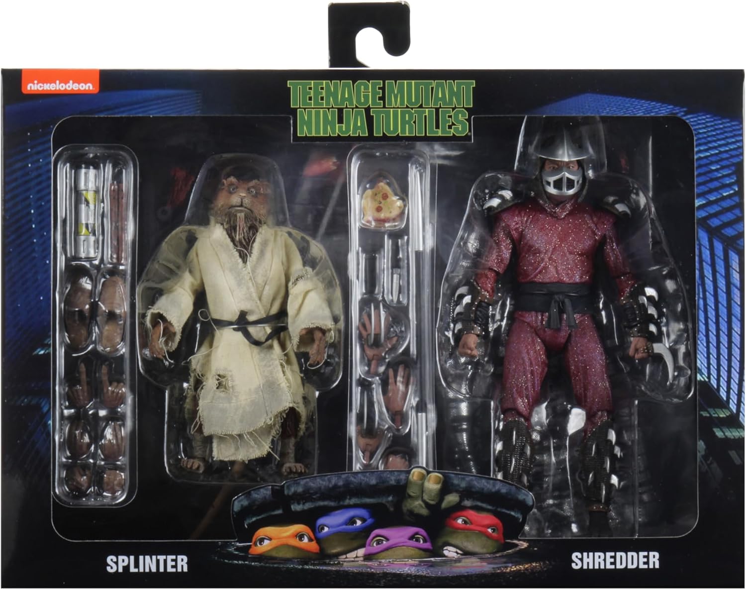 NECA - Teenage Mutant Ninja Turtles (1990 Movie) -7” Scale-Action Figure – Splinter and Shredder 2 Pack