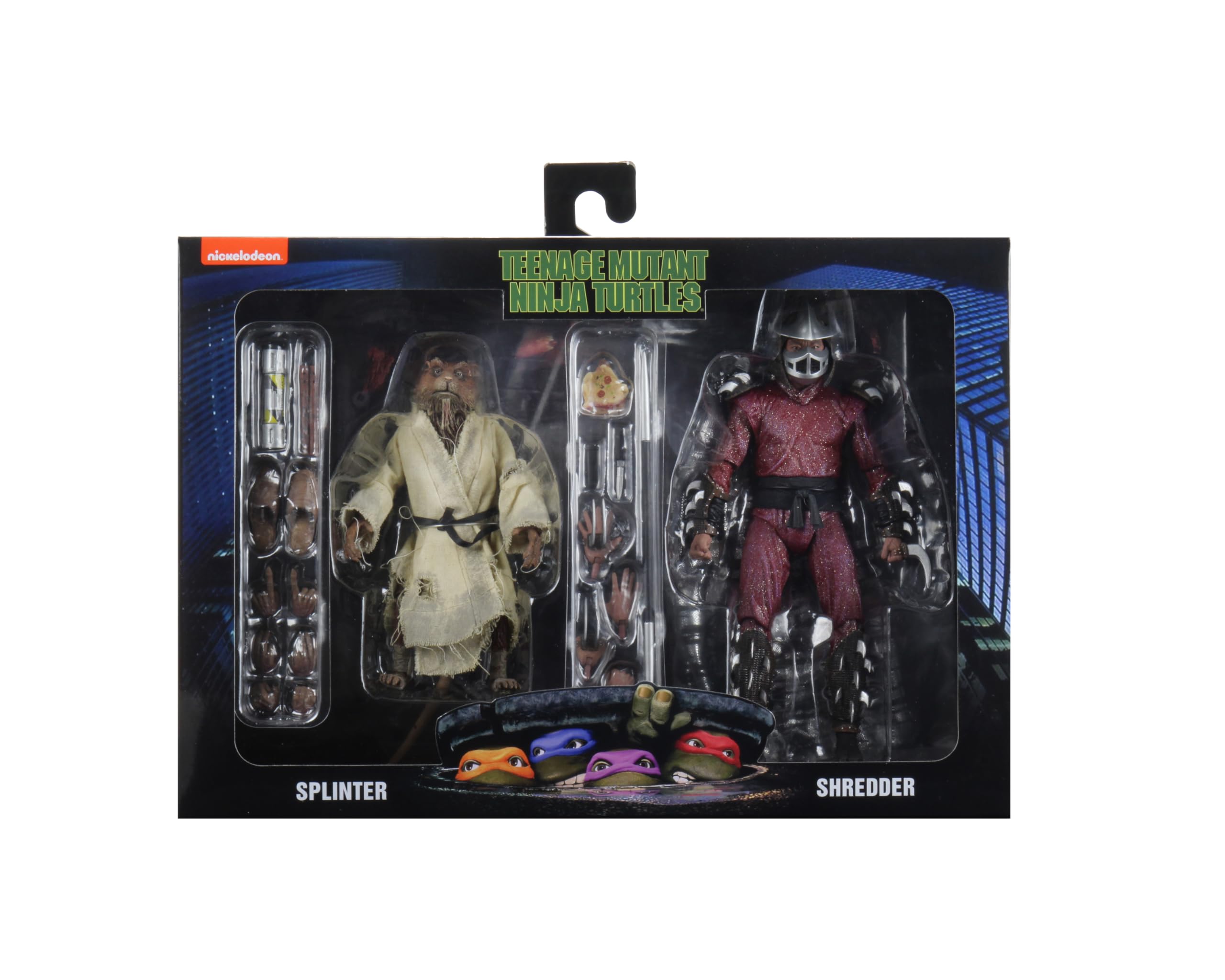 NECA - Mutant Teenager Ninja Turtles (Film 1990) - 7 Inch Scale Action Figure - Pack of 2 Splinter and Shredder