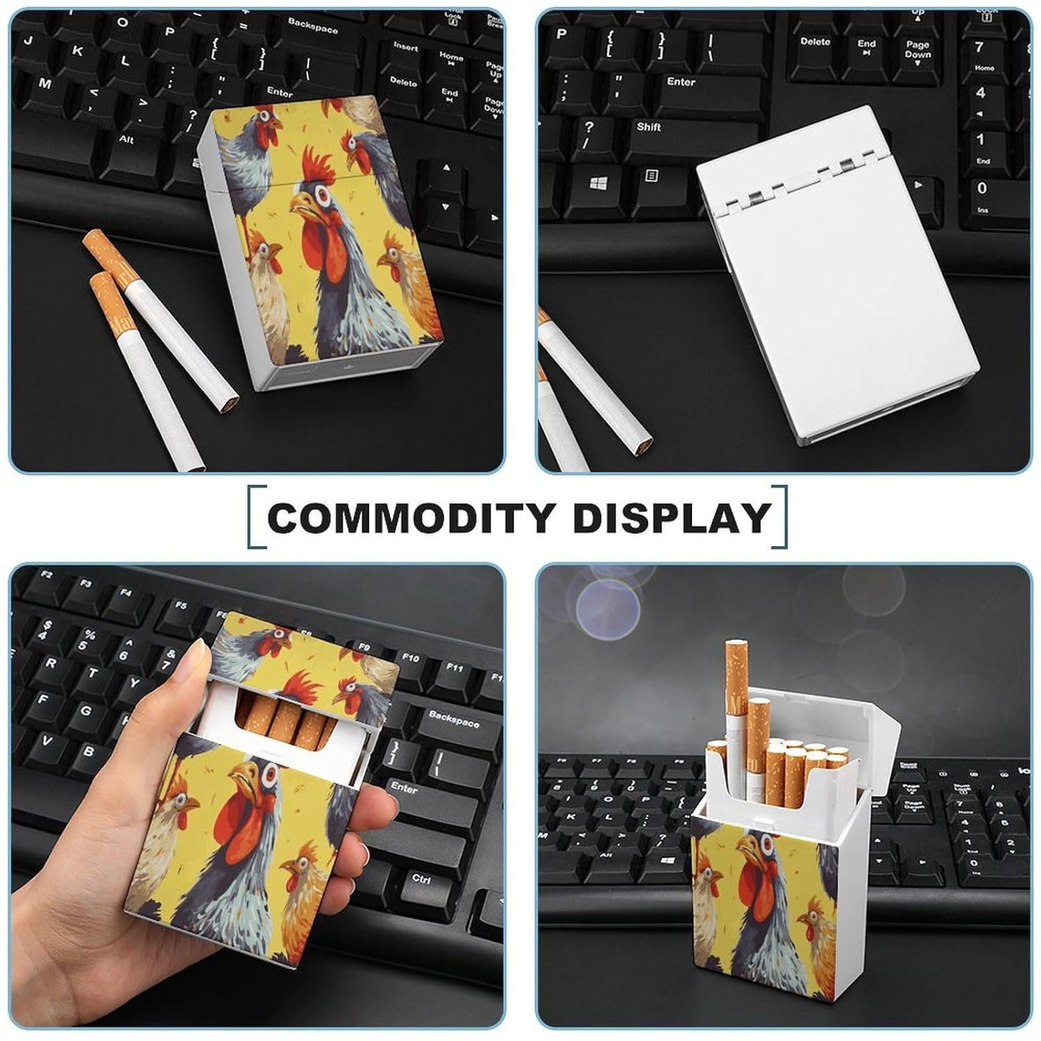 20PCS Art Chicken Cigarette Case Hard Shell for Men Women image 5