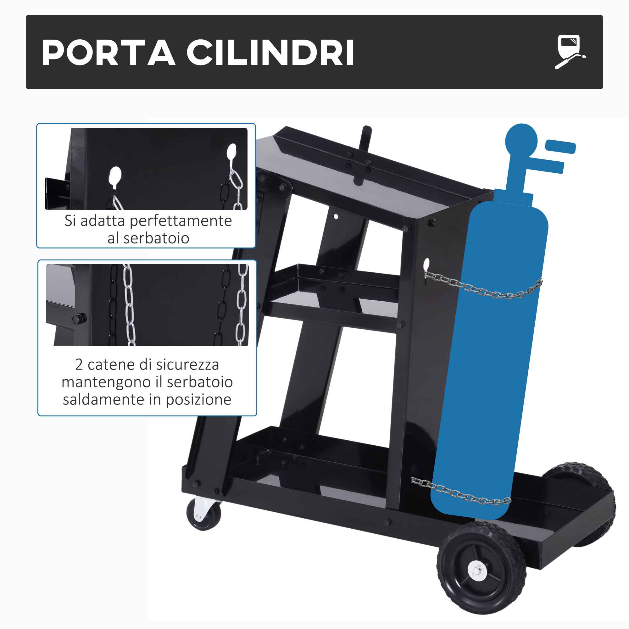 DURHAND Carrello Portautensili Attrezzi Multiuso 3 Ripiani da Officina Nero