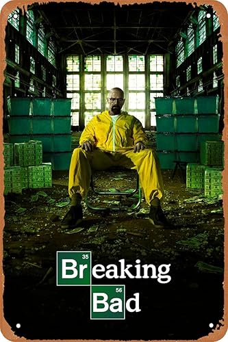 Cartel de la serie de televisión Breaking Bad Retro Metal Tin Sign Vintage Decoración de Pared Letreros de Metal Póster de 8 x 12 pulgadas