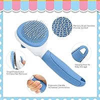 Vista 3 de Cepillo Deslizante de Autolimpieza, Cepillos para Gatos de Interior con Peine de Metal, Cepillos de Pelo para Perros y Gatos para Mudanza de Pelo