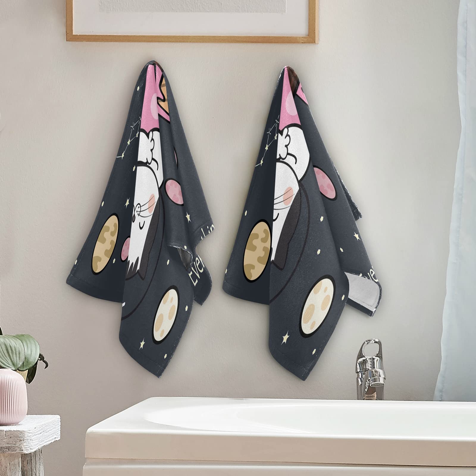 Toallas De Mano De Gatos Y Estrellas - Toallas Para Baño 40x70cm Suaves Y Absorbentes, Ideales Para Gimnasio, Hotel O Invitados