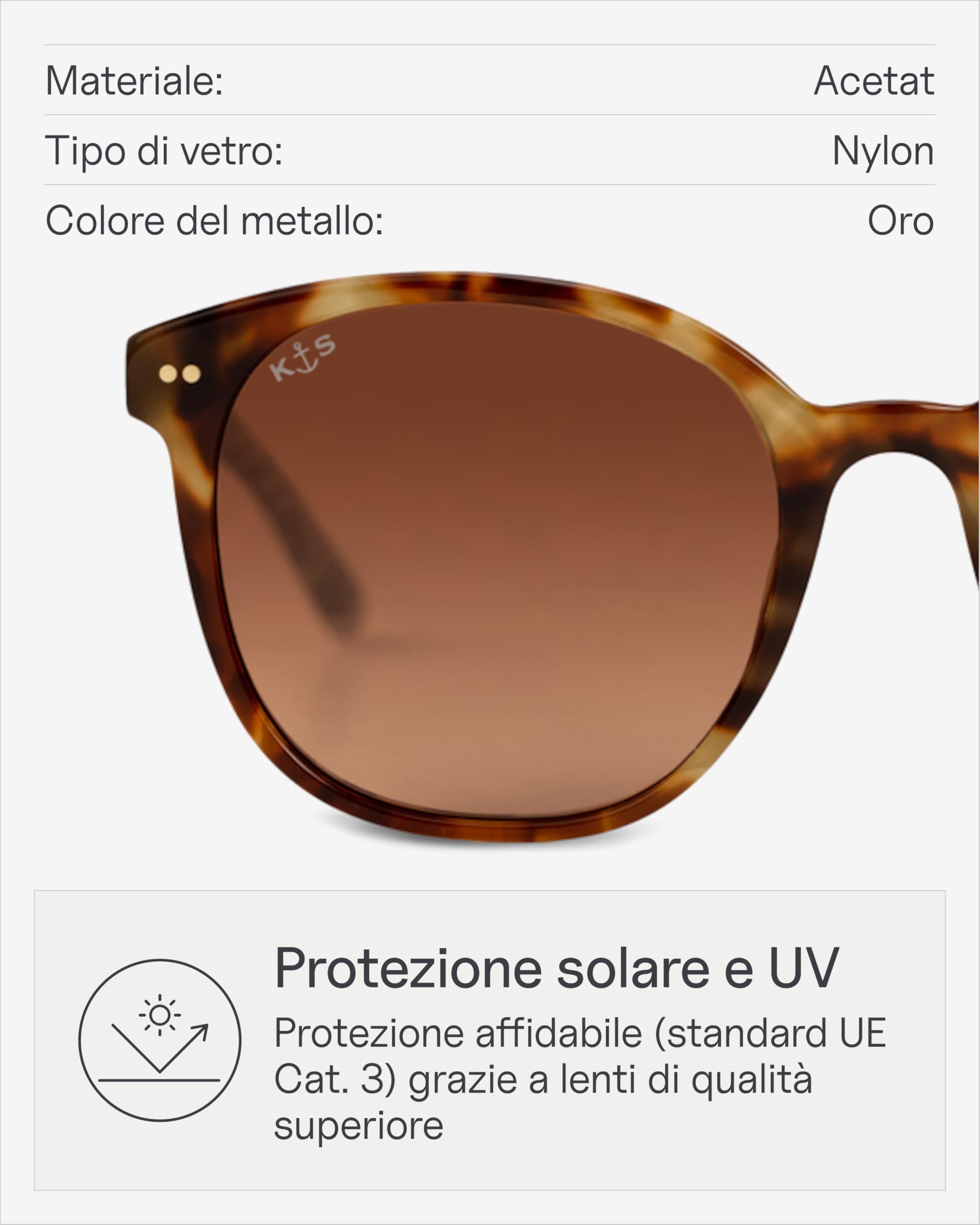 Kapten & Son Occhiali da sole Nairobi | Occhiali da sole donna e uomo con protezione solare e protezione UV | Forma elegante e rotonda | Unisex Sunglasses
